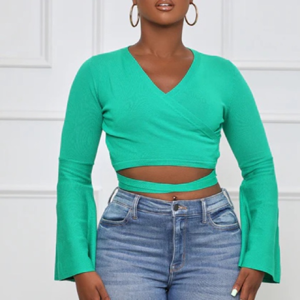 Wrapped Knit Crop Top